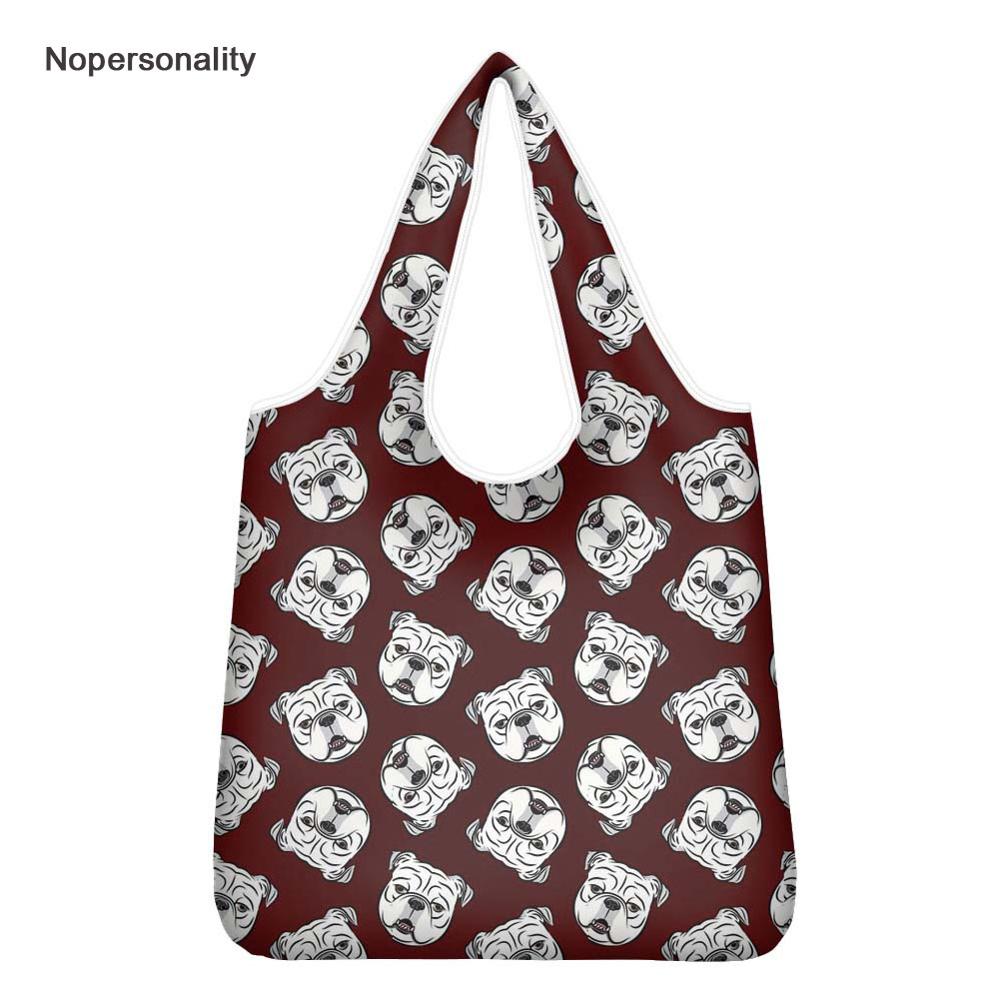 Sac de Shopping unisexe pliable, capacité réutilisable, fourre-tout imprimé bouledogue, sac de rangement recyclable, sacs à main échantillon Floral, sac de voyage