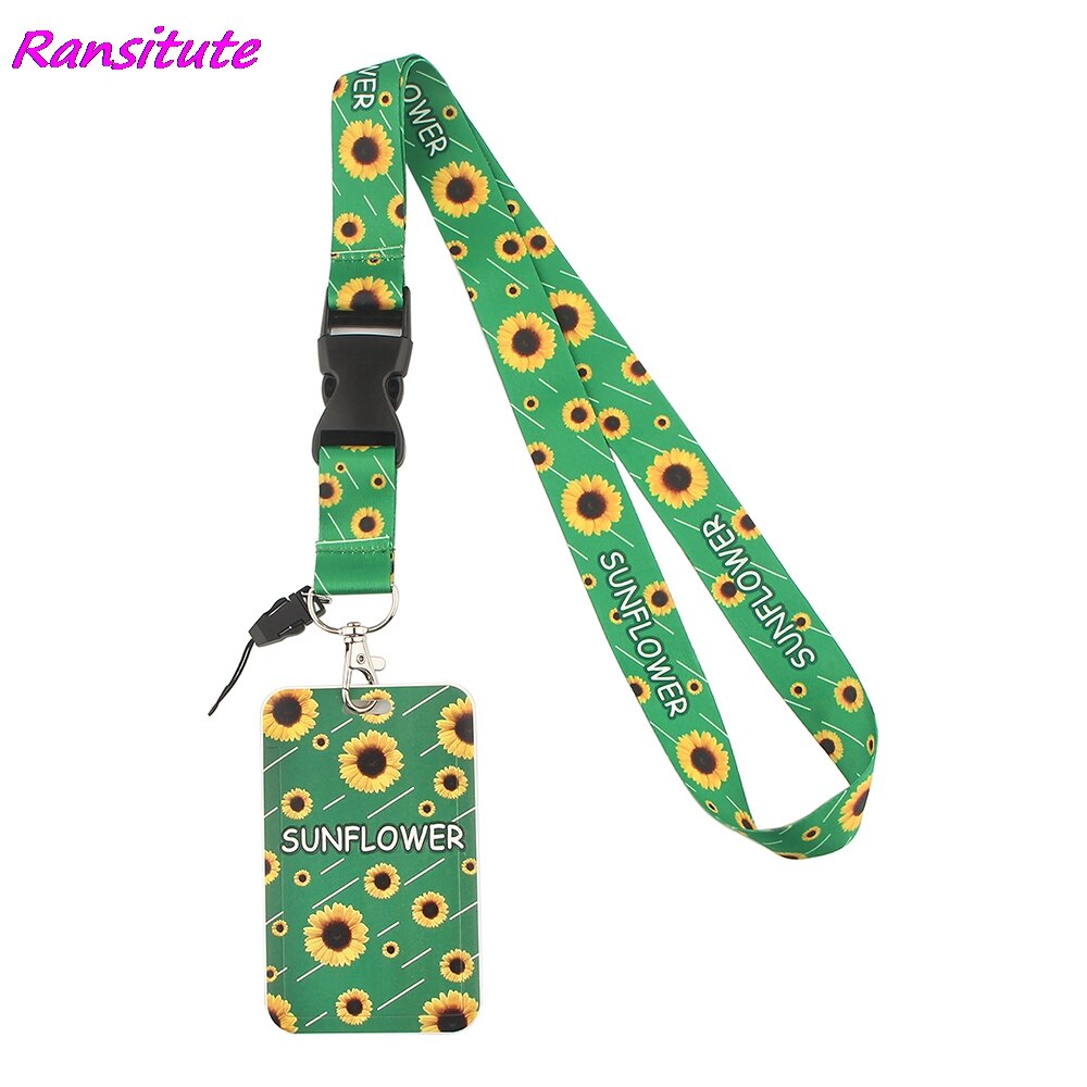 Ransitute  r1488 grön solros dold funktionsnedsättningskort id -innehavare visitkort bil nyckelring nyckelring hållare smycken: 5