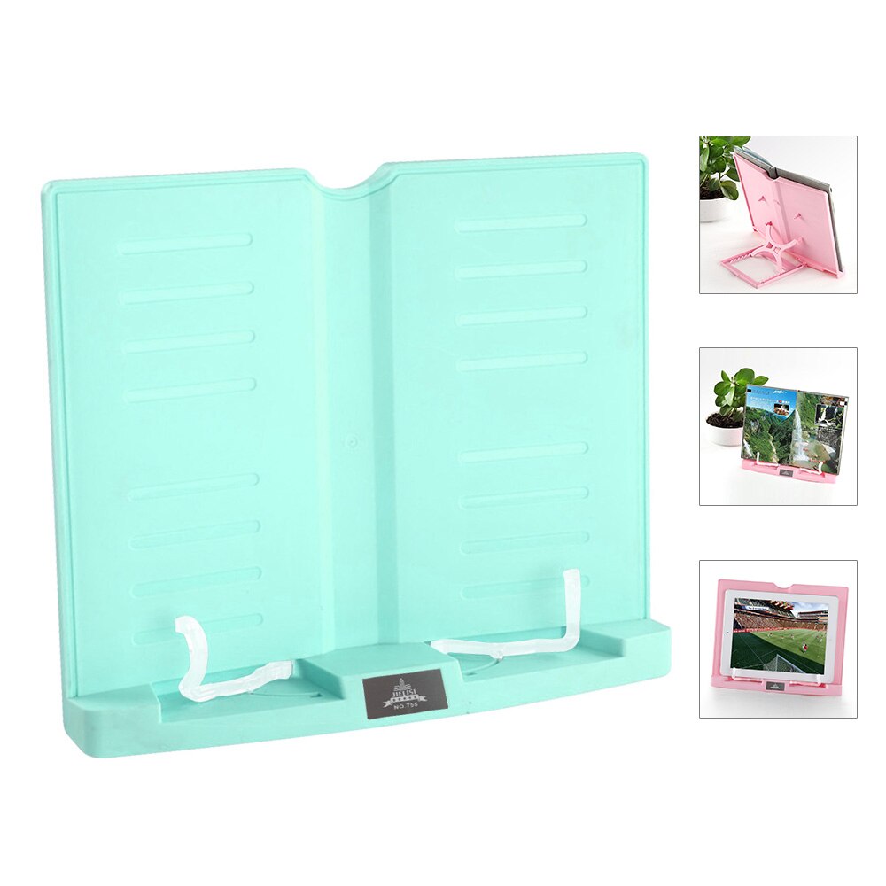 Draagbare Boek Stand Verstelbare 6 Hoeken Boek Document Houder Opvouwbare Bookstand Handen Gratis Bureau Lezen Voor Textbook Tablet: green