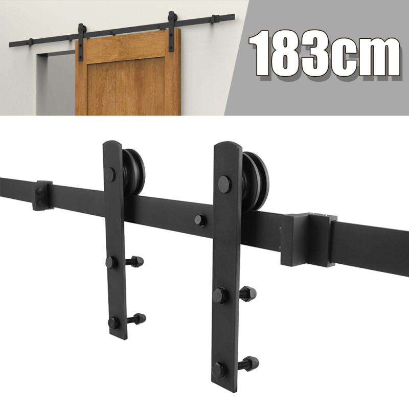 1Set Schuifdeuren Schuur Deur Hardware Roller Track Rail Kit Set Voor Closet Kastdeur Schuifdeuren Schuur Hout Deuren Track hardware Set Hwc