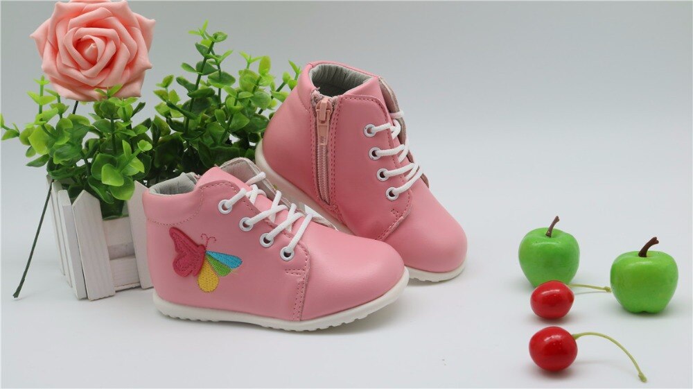 Apakowa Lente Herfst Laarzen Jongens Meisjes Pu Lederen Unisex Kids Schoenen 3 Snoep Kleuren Lace Up Martin Enkellaarsjes Voor kinderen Schoenen