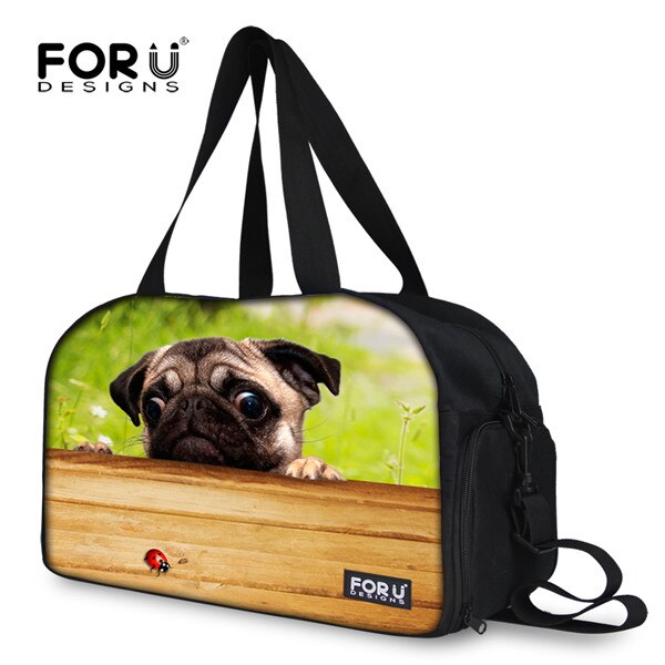 Carino Donne Della Borsa Dei Bagagli di Animale Domestico del Cane Del Gatto di Stampa Delle Donne Carry Sulla Borsa Da Viaggio Portatile di Grande Capacità Borsone Tote Weekend Durante La Notte borsa: CA4983T