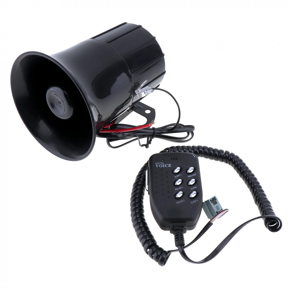 100W 6 Sound Tone Loud Horn Motorcycle Auto Car Truck Vehicle Speaker Warning Alarm Siren Police Fire Ambulance Horn Loudspeaker