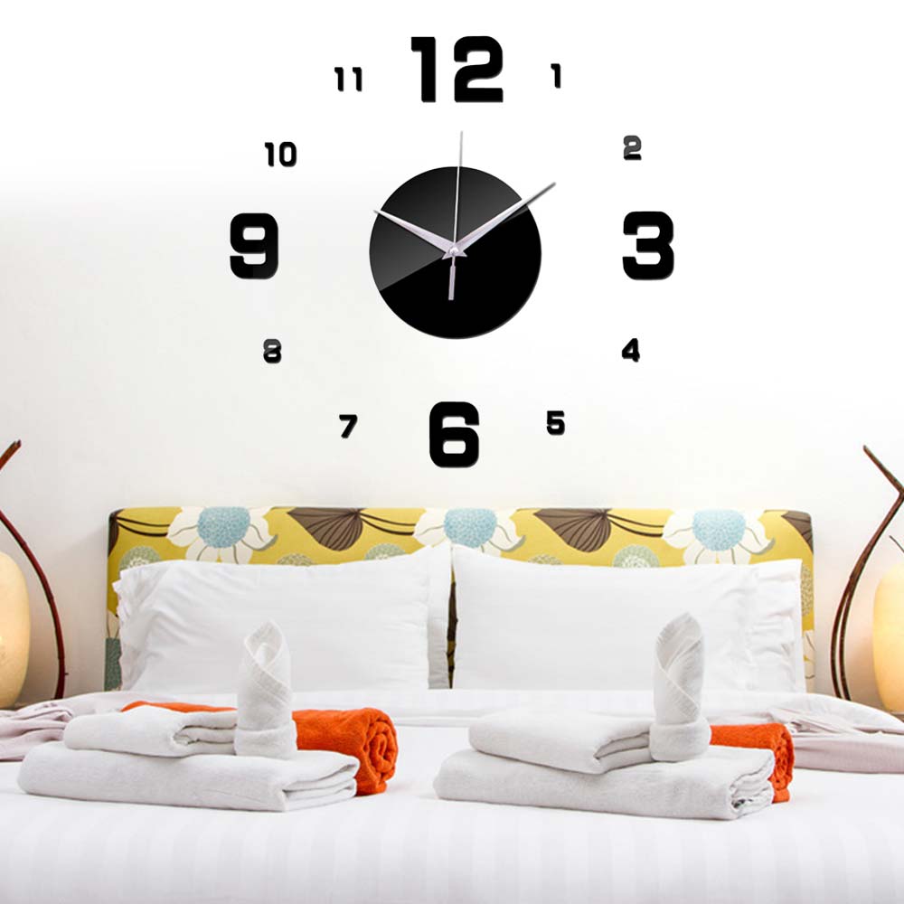 Modern Wall Clock Sticker 3D Mirror Self-Adhesive Diy Digital 3 Color Acrylic Bedroom TV Background Mural Wall Stickers