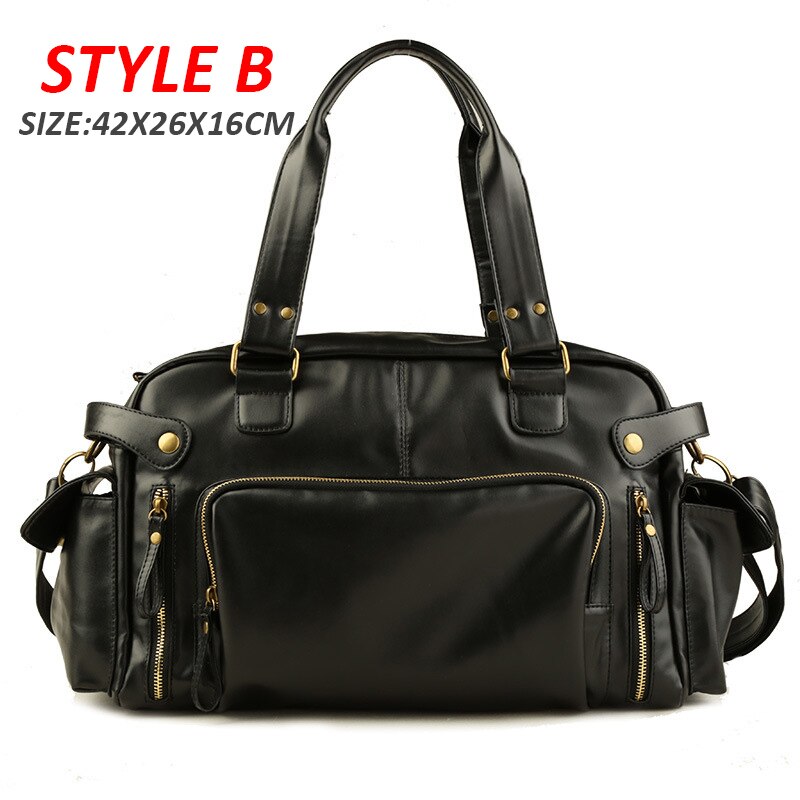 Borse da viaggio per uomo borsa da viaggio borsa da uomo impermeabile Oxford PU borsone borsa da esterno di grande capacità borse a tracolla multi-tasca XA741ZC: Black B PU