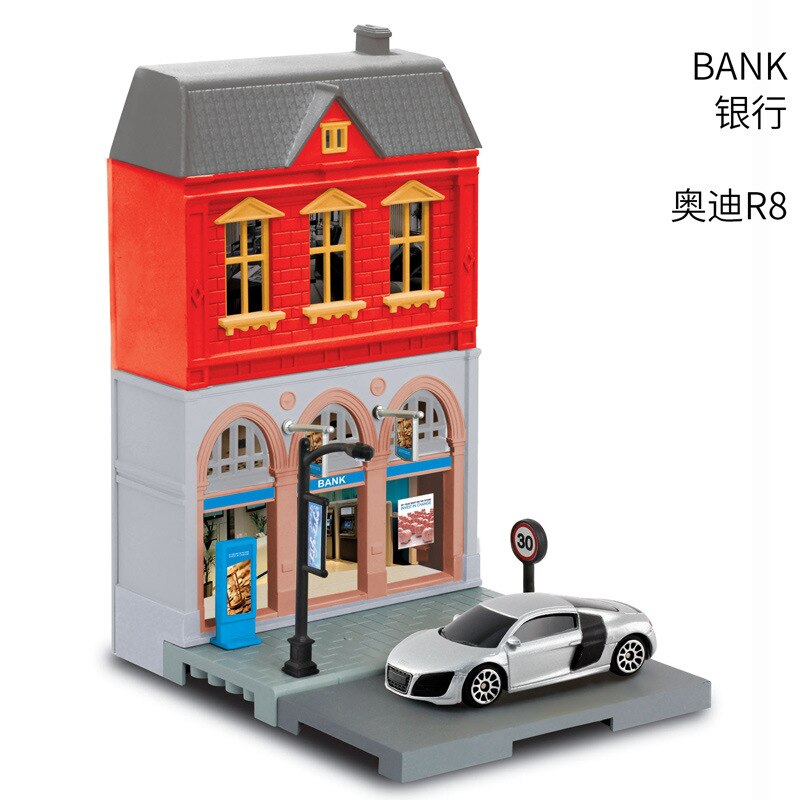 Yufeng City Europe Cabin Handmade DIY Assembled City Scene Architecture House Alloy Car Model Toy: 614010