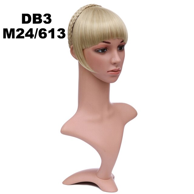 Girlshow front syntetiskt hår bang kort lugg med flätor pannband hår trubbig bang  db3 6 &quot; , 16 färger tillgängliga 50g, 1pc: Db3 färg  m24-613