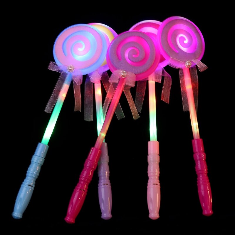 LED Lollipop fata principessa bacchetta Flash Light Glow Stick forniture per feste giocattoli per lampade