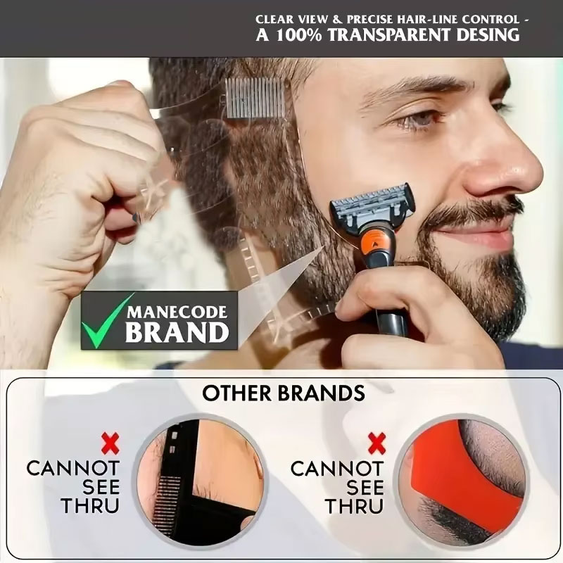 Bart Styling Kamm klar Bart Lineal Herren Pflege Kamm Koteletten Bart Besatz Kontur Werkzeug
