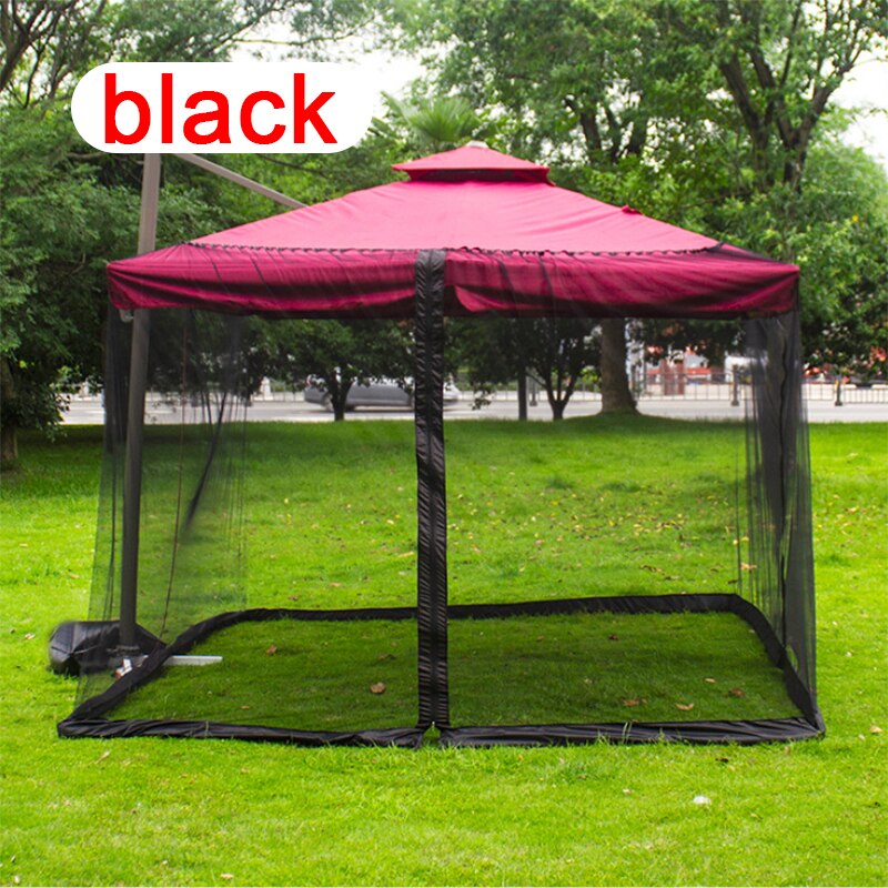 300X300X230Cm Outdoor Klamboe Paraplu Home Bed Romeinse Paraplu Mesh Netting Mosquito Insect Netto Dubbele-Deur Paraplu Tent: Black