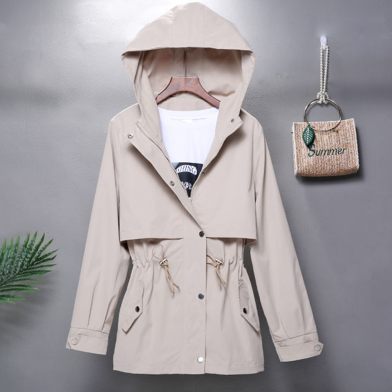 Høst damejakke hvit kåpe langermet kausal vindjakke famale basic jakker med glidelås yttertøy topper  h104