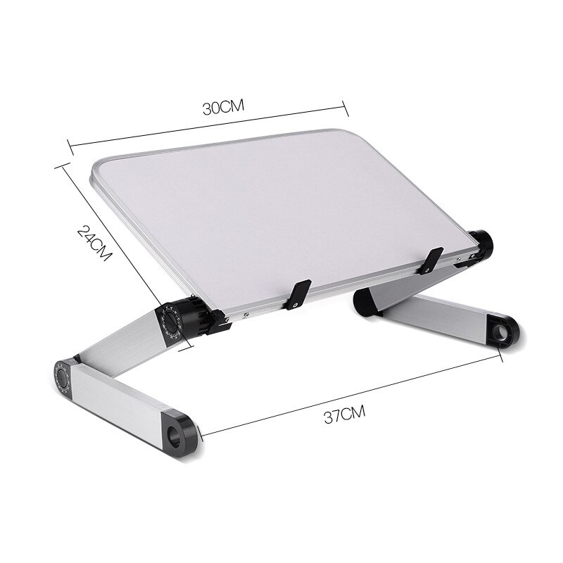 Adjustable Laptop Desk Portable Laptop Desk For Bed Aluminum Alloy Stand Notebook Stand Lap Desks TV Bed Tray Standing Desks: White M
