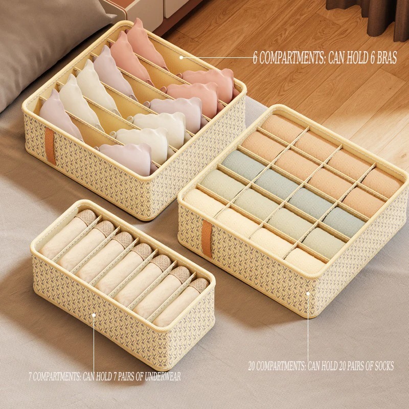 Organisation Kasten Multifunktionale Haushalt Unterwäsche Socken Sortierung Lagerung Kasten Schlafsaal Lagerung Artefakt Unterwäsche Lagerung Kasten: L / Blau