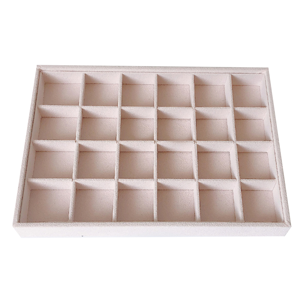 Stackable Jewelry Organizer Velvet Jewelry Display Tray Showcase for Knickknacks Necklace Earrings Rings Pendant Storage Box: L / green