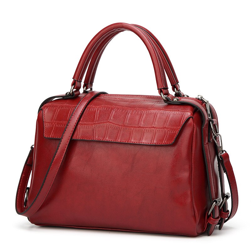 Tassen Herfst En Winter Vrouwen Tassen Europese En Amerikaanse Mode Retro Dames Handtassen Schouder Messenger Grote Zakken H: Rood