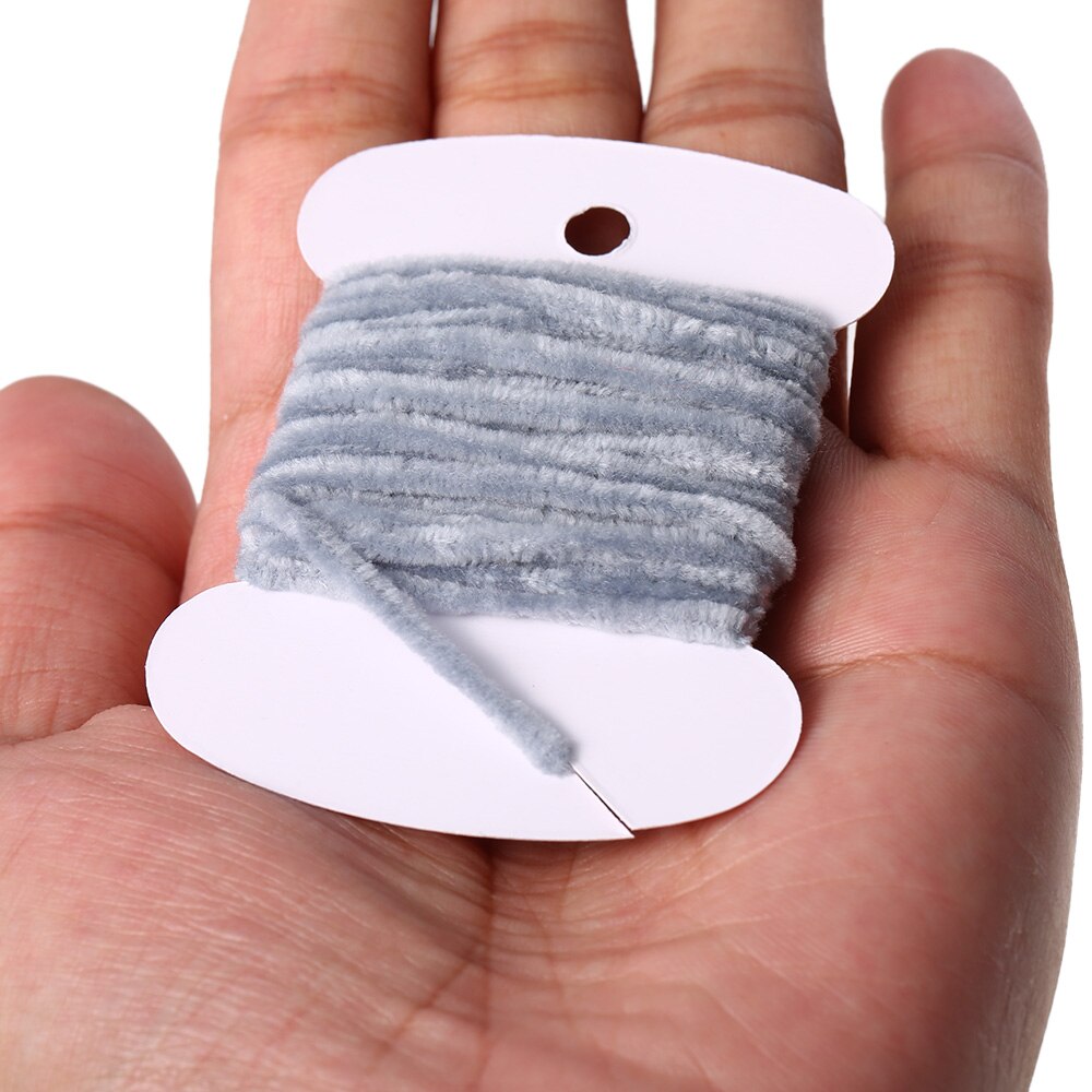 8PCS 3.0m Fishing Flies Tying Body Material Fly Tying Tinsel Chenille For Woolly Bugger Worms Rayon Chenille Yarn Fly Fishing