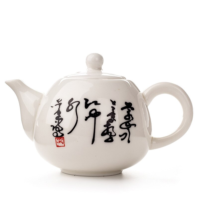 Hand-painted Teapot Ceramic Home Tea Pot Beautiful Teapot White Porcelain Upper Sleeve Tea Set Tea Set Hand-made Tea Pot Drink: A