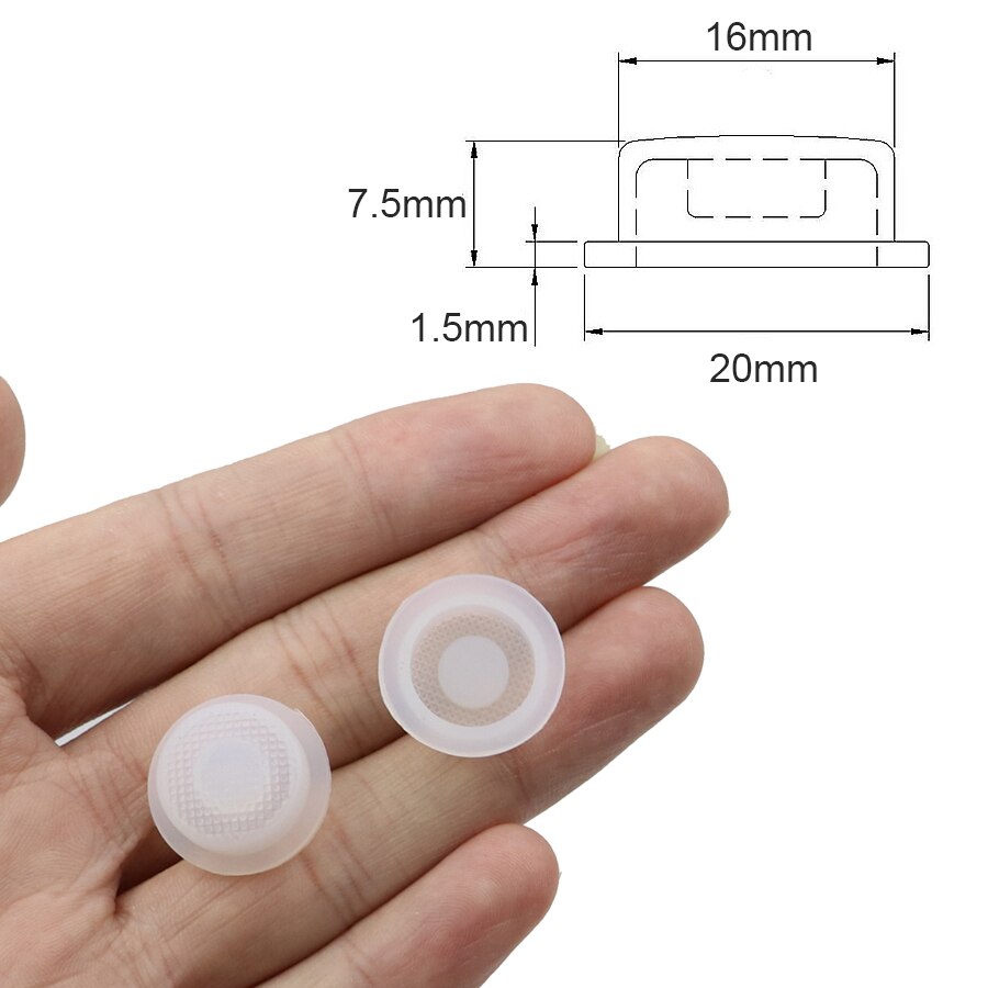 5PCS Flashlight Tailcap Silicone Tailcaps for LED Flashlight Torch DIY Parts Tail Switch Cap Soft side middle switch Button cap: White