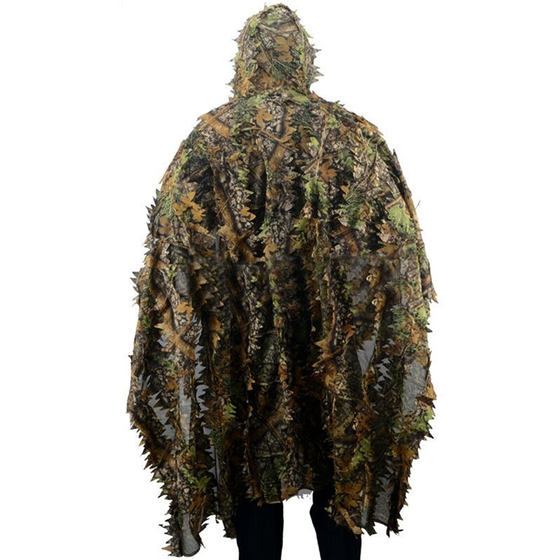Camouflage 3D feuille cape Yowie Ghillie respirant ouvert Poncho Type Camouflage observation des oiseaux Poncho costume