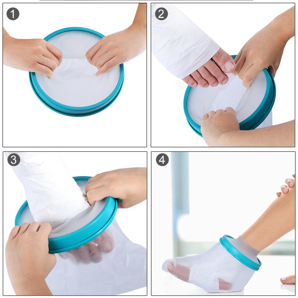 Protector de vendaje fundido sellado impermeable para adultos, fractura de herida, pierna de pie, cubierta de rodilla lesionada para baño de ducha, cuidado de los pies