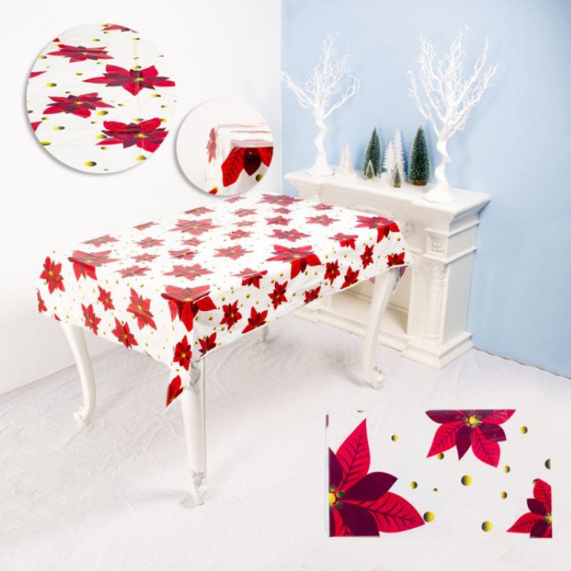 1Pcs Kerst Gedrukt Tafelkleed Pvc Kerst Tafelkleed Kerst Tafelblad Wegwerp Tafelkleed Tafelkleed