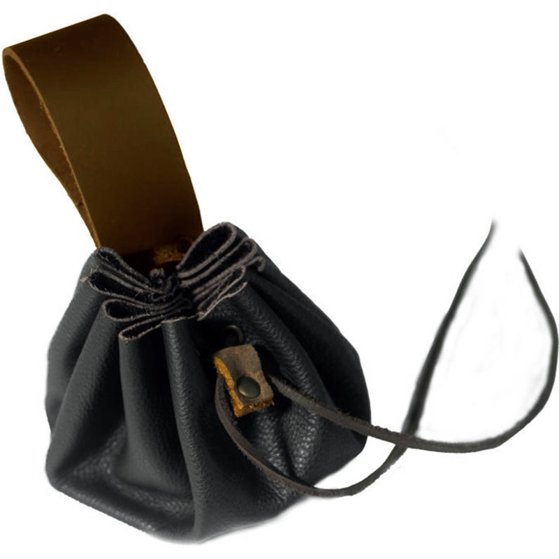 Middeleeuwse Renaissance Bag Viking Kostuum Accessoire Larp Trekkoord Portemonnee Vintage Lederen Riem Portemonnee Handtas Voor Volwassen