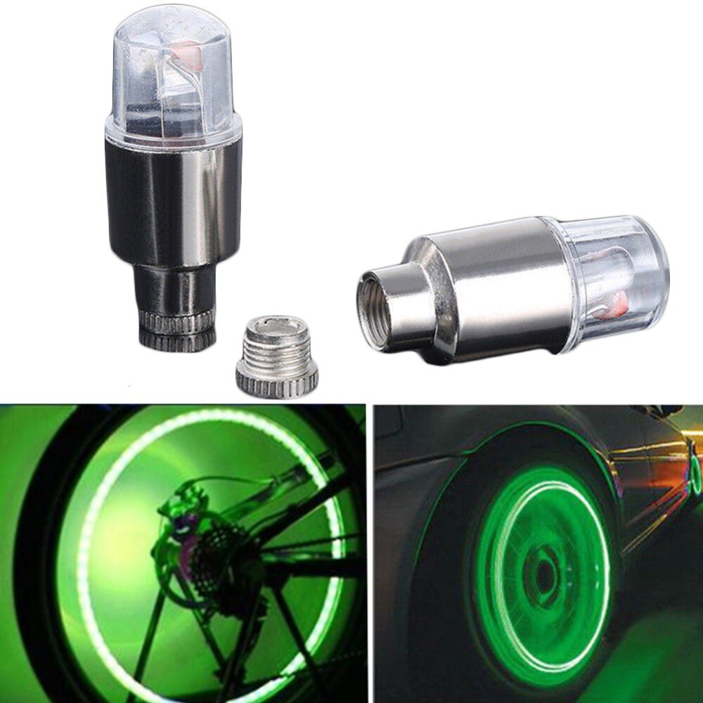 Bostar 2 st superljus däckventillock lampor muiticolor auto motorcykel tillbehör neon strobe led däcklampa  #281366