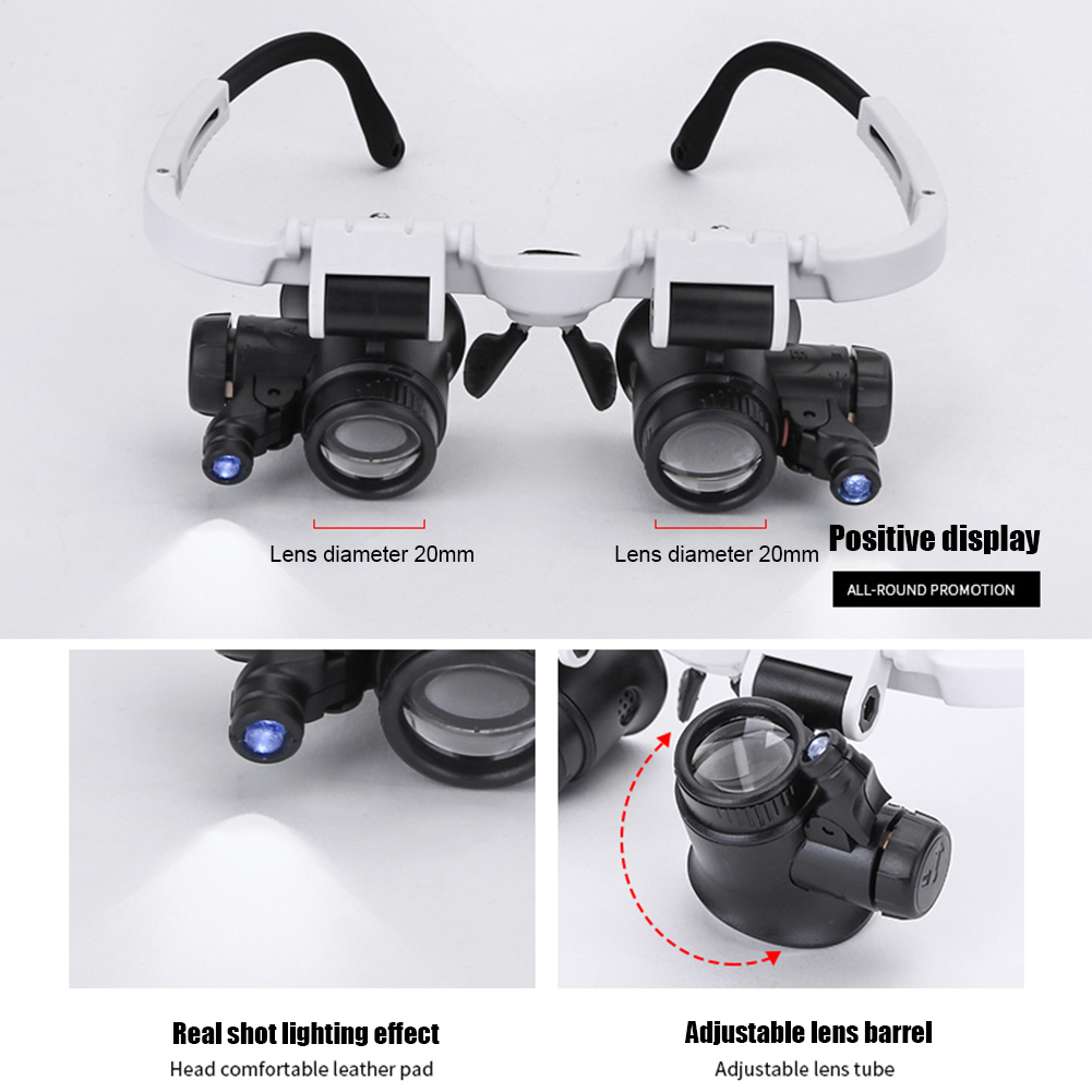 Vergrootglas met LED-lichtkop Vergrootglas Handsfree Vergrootglas Eweler Loupe Horloge Reparatie Vergrootglas 25X8 Lens