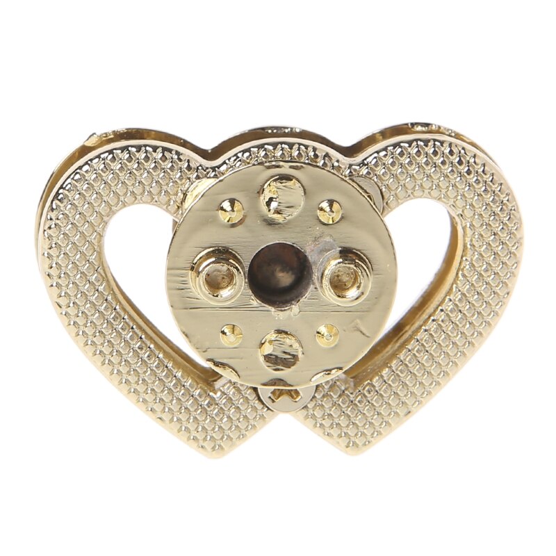 THINKTHENDO Metal Heart Clasp Buckles Turn Lock Twist Locks For Handbag Bag Purse Craft Gold DIY Bag Accessories