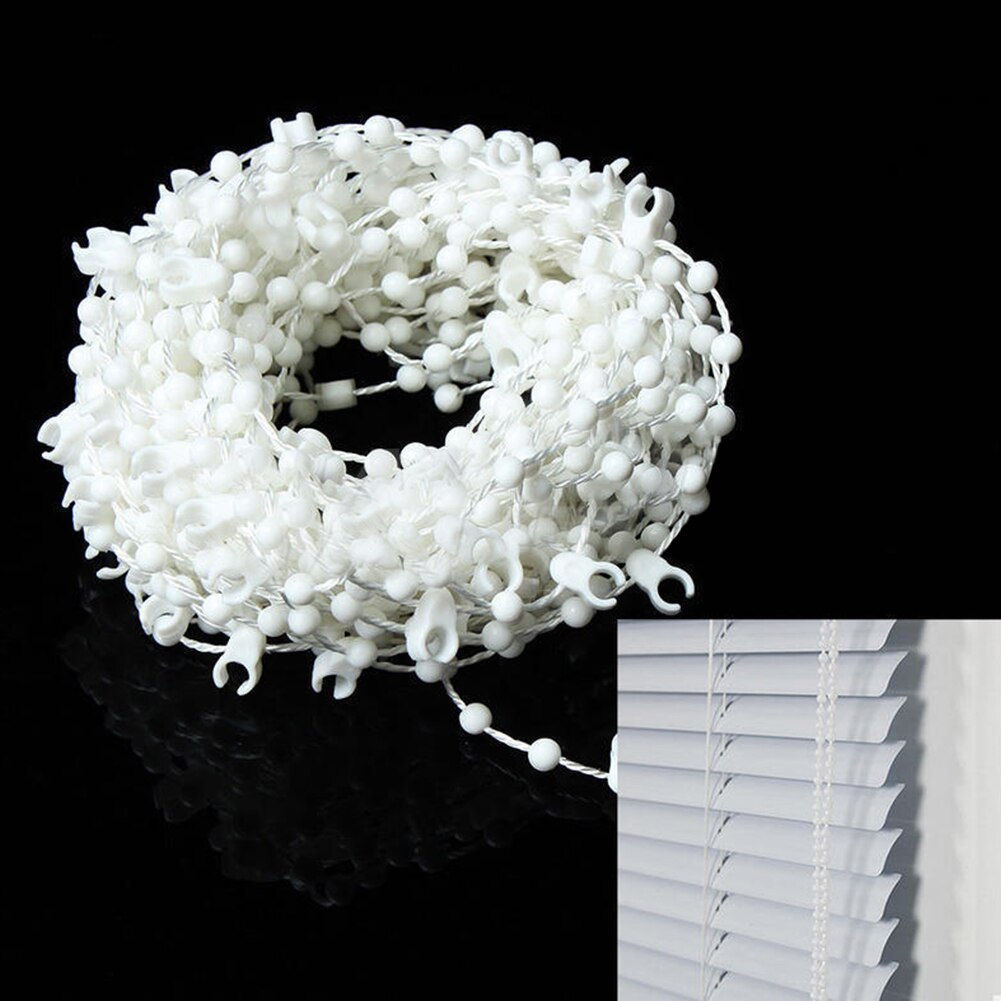 10M White Roller Shade Vertical Blinds Beads Chain for 89mm Slat Shutter Roman Shade Vertical Curtain Home Room Window Use