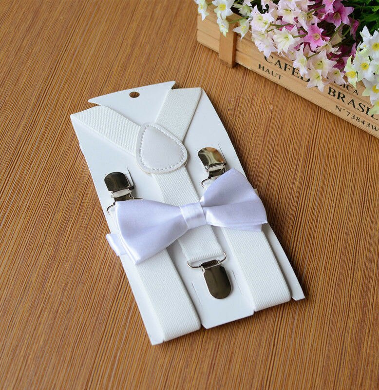 Suspenders Baby Boy Adjustable Kid Girl Elastic Braces Bow Tie Clip-on Children