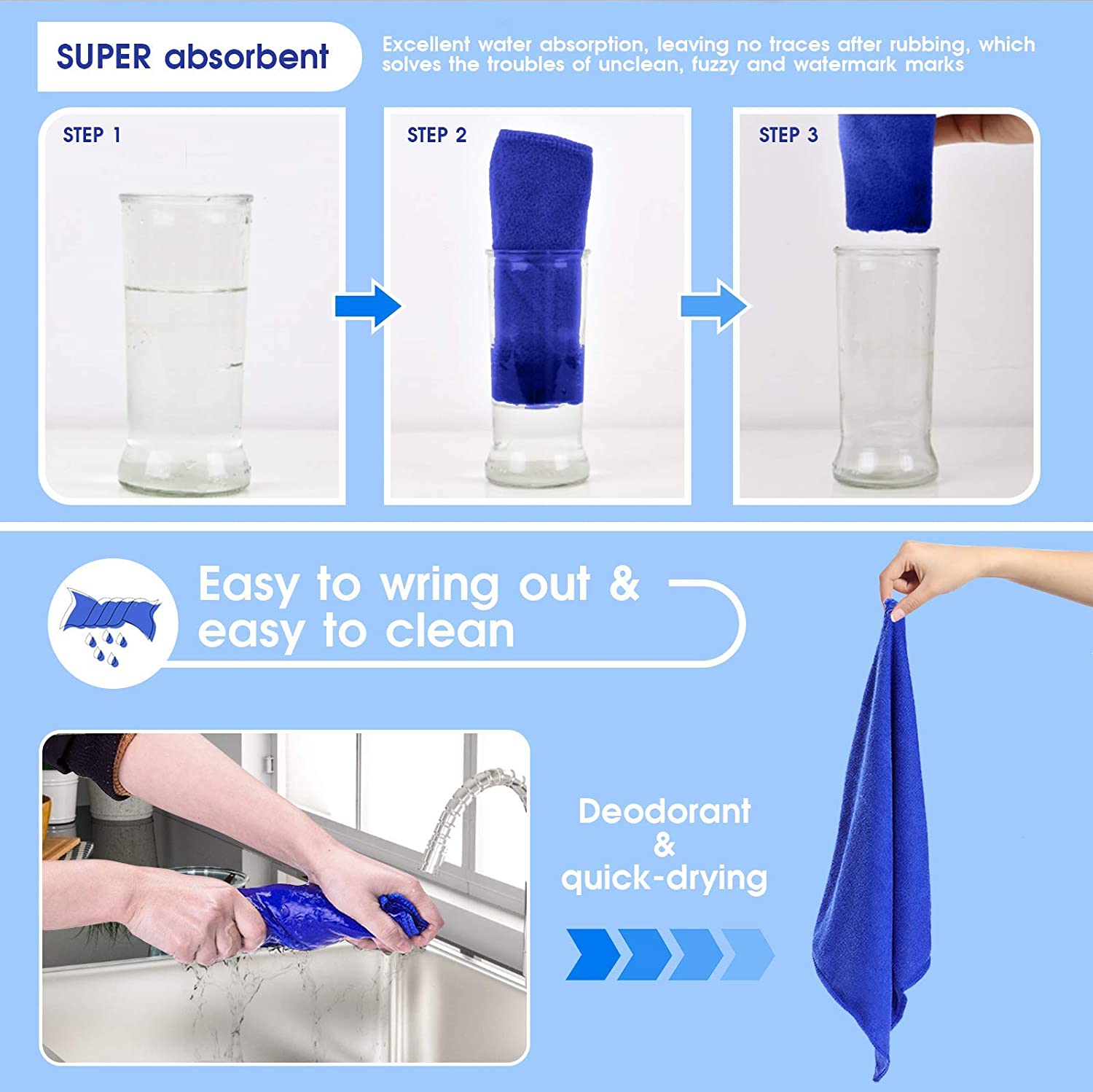 10pcs 30x30cm Wash Microfiber Towels Car Cleaning Towel Soft Drying Cloth Hemming Wash Towel Water Suction Duster Car Clearner