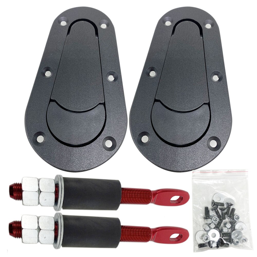 Universal Racing Car Hood Pin Engine Bonnet Latch Lock Kit Refitting with Keys Hood Lock Hood Mount Car Accessories 2 Colors: Black