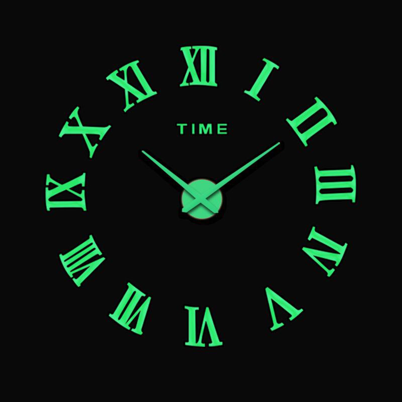 Luminous 3D Wall Clock Large Acrylic DIY Wall Sticker for Living Room Decoration Quartz Large Wall Clock