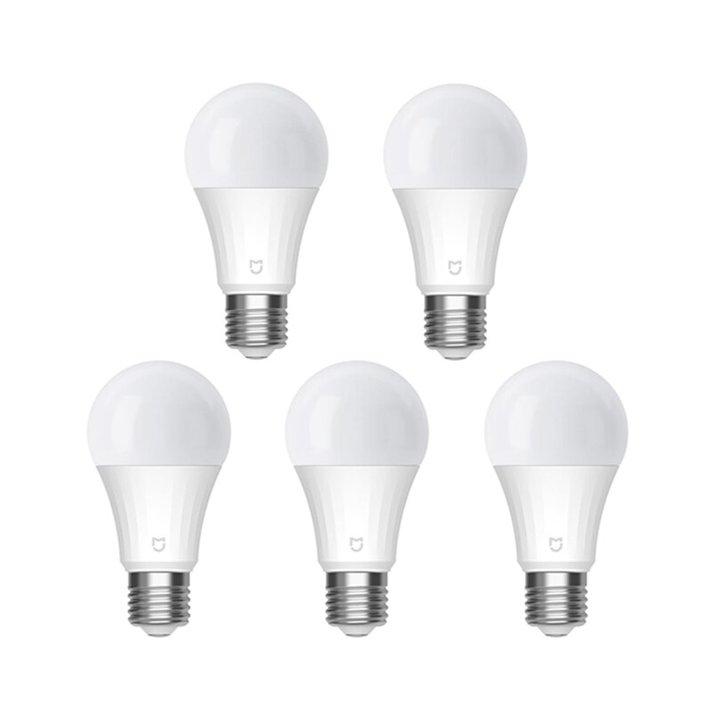 Xiaomi Mijia LED Smart Bulb Bluetooth Mesh Version 5W 2700-6500K Controlled By Voice Adjusted Color Temperature Smart Lamp: 5 PCS