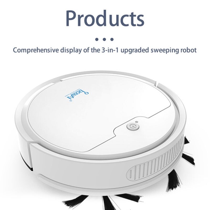 ！-BowAI Multifunctional Robot Vacuum Cleaner, 3-In-1 Auto Rechargeable Smart Sweeping Robot Dry Wet Sweeping Vacuum Cleaner H