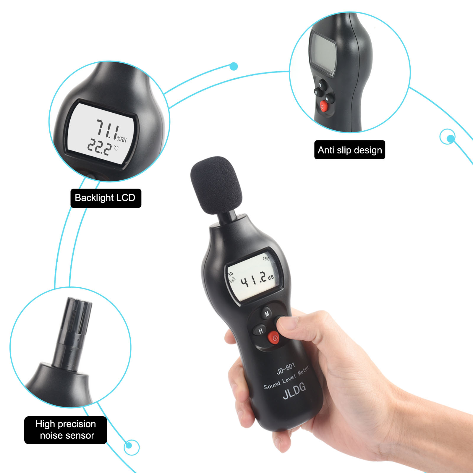 Digital Noise Meter Sound Level Meter 30db~130db Decibel Tester Noise Audio Detector Volume Measuring Instrument