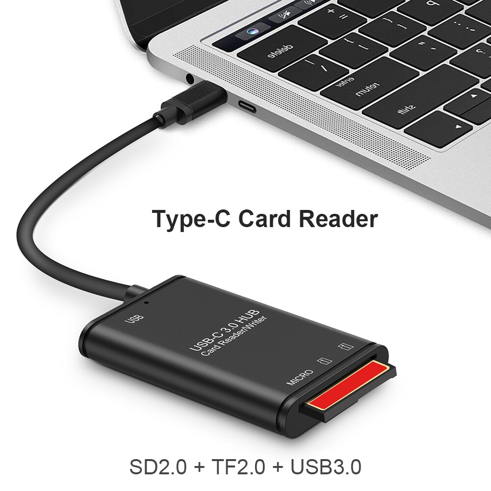 Protable Memory Card Reader Secure Digital TF Memory Card Reader USB 3.1 Type C to USB 3.0 OTG Adapter for Laptop Tablet