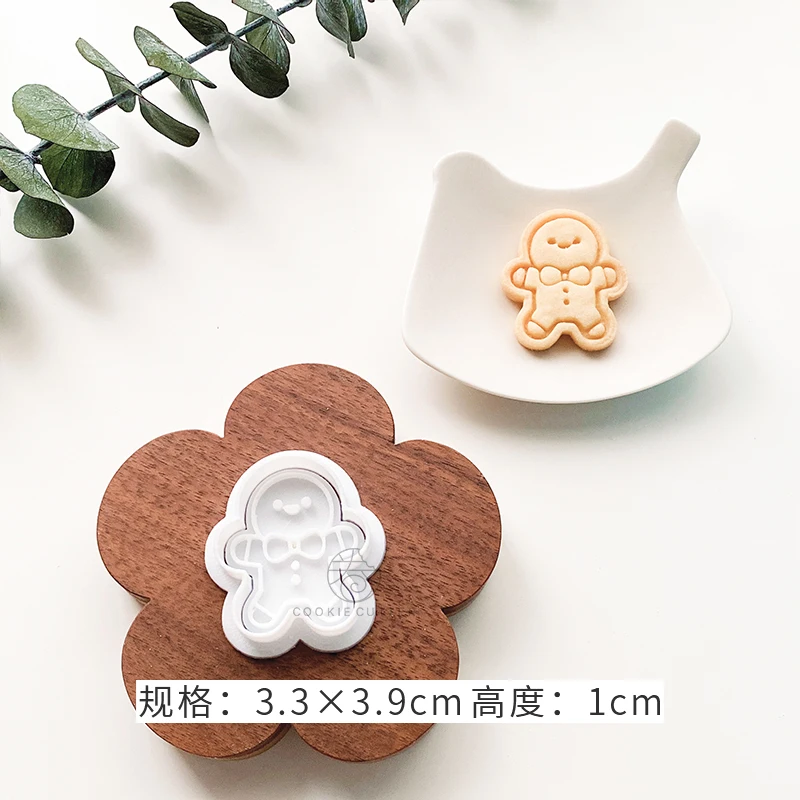 Di Natale mini Simpatico Pupazzo di Neve Pan di zenzero uomo Stampo per Biscotti Riutilizzabile 3D cartone animato Fondente Biscotto stampatore Cottura Torta Decorazione Strumenti: Kaki scuro