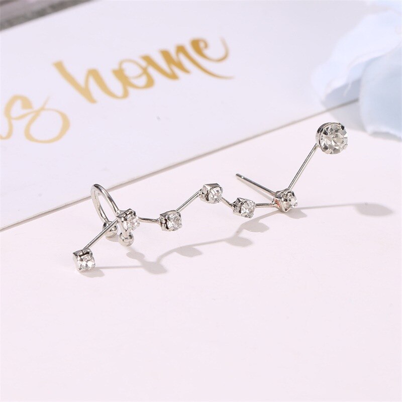 Charming Big Dipper Zircon Earrings Women Accessories Ear Stud Female Vintage Wedding Earrings Ladies