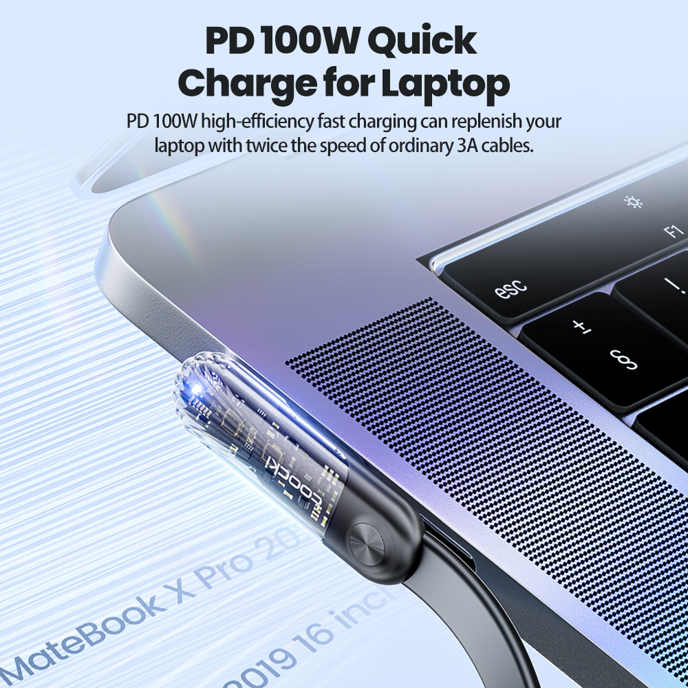 Toocki 100w usb typ c zu usb c kabel 90 grad winkel pd 100w schnell ladegerät typ c kabel für macbook samusng xioami huawei realme