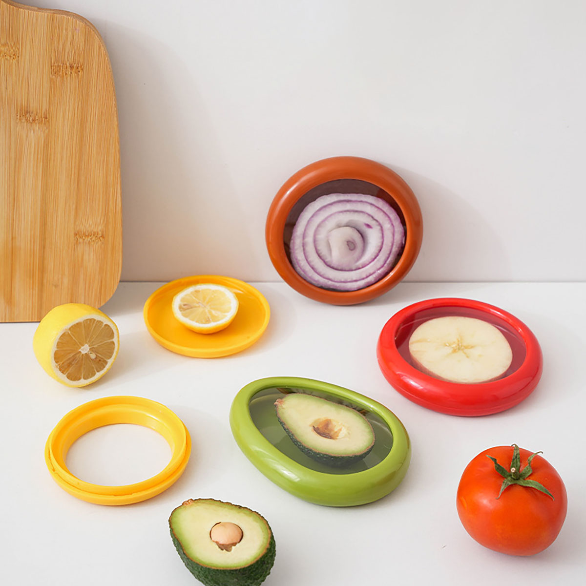 Reusable Food Saver Box Half Cut Fruit Fresh Retractable Film Storage Container Fruit Preservation Seal Cover Kitchen Tools