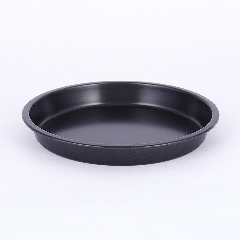 Baking tray round pizza baking tray home homemade non-stick cake pizza dish: Black