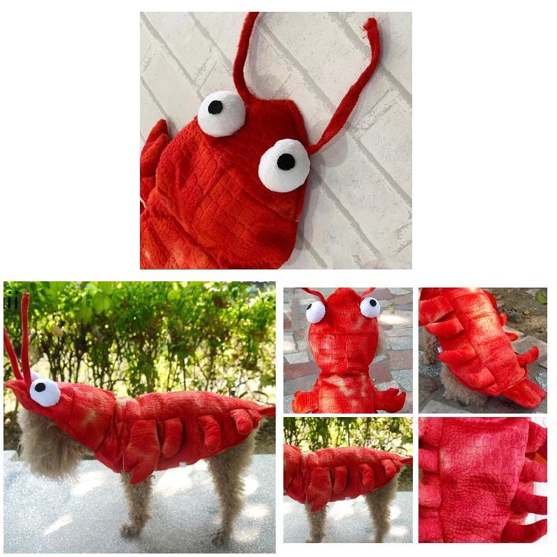 Winter Dog Clothes Halloween Lobster Costume Cat Christmas Suit Dogs Pet Overalls Funny Clothing for French Bulldog AUG8