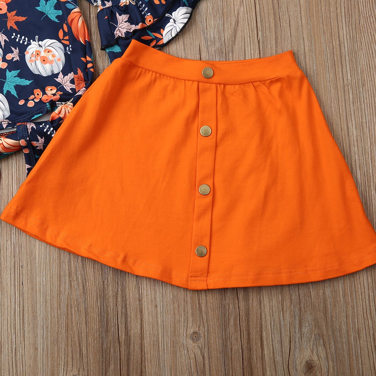 Ropa de bebé primavera otoño niño pequeño bebé niña halloween calabaza manga larga acampanada tops + faldas tubo conjunto de trajes de algodón