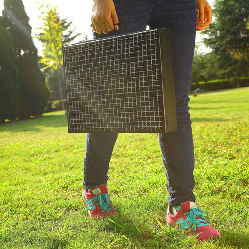 Outdoor Grill BBQ Mini Barbecue Grill Stainless Steel Grill Stand Home Portable Foldable Roasting Meat Tools Camping Party Cook