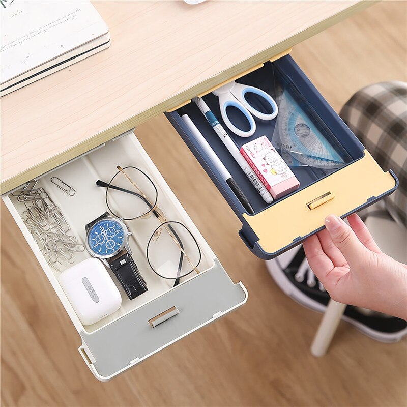 Pasta Onder Bureau Lade Verborgen Opbergdoos Make Organisator School Briefpapier Case Potlood Lade Pen Houder Voor Office