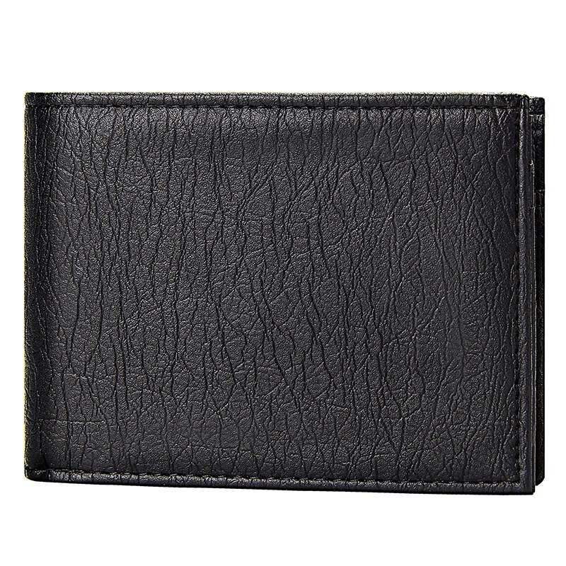 Business Bifold Wallet for Men Small Man Wallet Pu Leather Men's Short Wallet with Coin Pocket Credit Card Holders: Black
