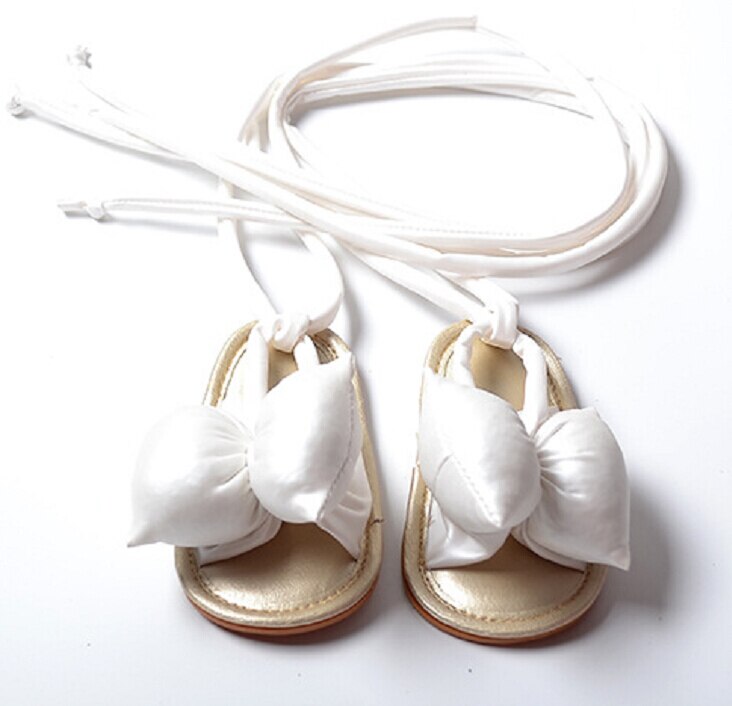 Boiiwant Fashion Baby Kid Girls Princess Strap sandali scarpe Big Bowknot Toddler Baby Girl Beach PU sandali piatti zoccoli carini: WHITE / 7-12 mesi