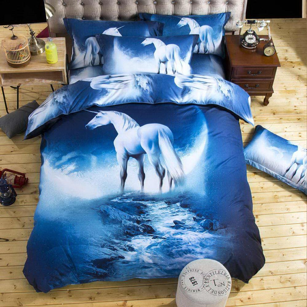 3D Bedding Sets Universe Outer Space Quilt Duvet Cover Bed Sheet Blue Galaxy Sell Pillowcase Twin Que: Yellow / Queen
